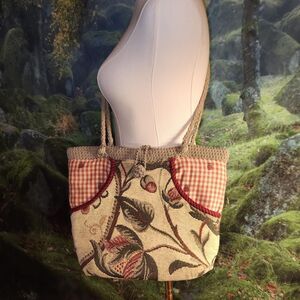 rare vintage tapestry bucket purse